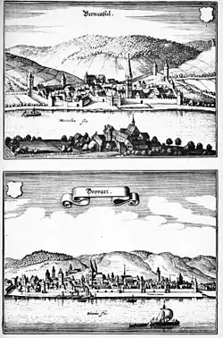 Le village viticole de Bernkastel en 1646.