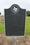 Plaque sur la De Zavala Plaza, dans le comté de Harris.