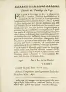 du roi de France en 1652 et 1580