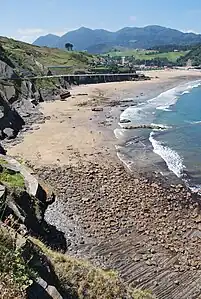 Plage de Deba et détail de la côte rocheuse.