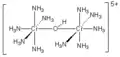 Complexe dinucléaire de chrome avec un ligand hydroxyde pontant de formule structurale [(H3N)5Cr(µ-OH)Cr(NH3)5]5+