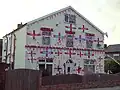 Maison décorée en Angleterre durant la Coupe du monde de football de 2010.