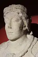 Détail de la tête d'une statue