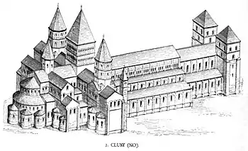 Reconstitution de l'abbaye de Cluny.