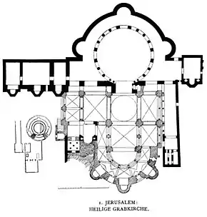 Plan église du Saint-Sépulcre, Jérusalem