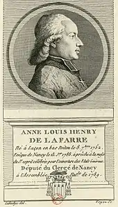 Anne-Louis-Henri de La Fare (1752-1829), eau-forte, entre le 1789 et le 1791, collection Déjabin, Versailles, châteaux de Versailles et de Trianon.