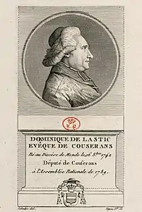 Dominique de Lastic de Fournels (1742-1795), eau-forte, fin du XVIIIe siècle, collection Déjabin, Versailles, châteaux de Versailles et de Trianon.