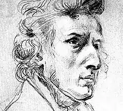 Frédéric Chopin (vers 1838, détail) dessin, Paris, musée du Louvre.