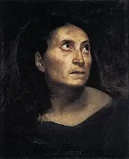 Tête de vieille femme, Eugène Delacroix, 1824.