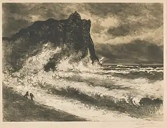 Coup de vent à Étretat (1898).