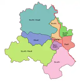 Localisation de Sud-Ouest de Delhi