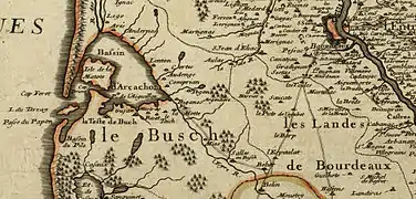 Le Busch sur la carte de Delisle, 1714.