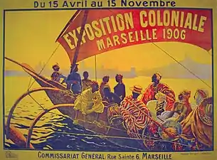 Affiche de l'exposition coloniale de 1906 à Marseille.