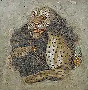Mosaïque d'une panthère, Délos, v. 100 av. J.-C. Musée archéologique de Délos.