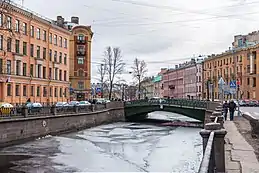 Le pont Demidoff, à Saint-Pétersbourg (Russie).