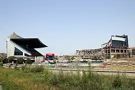 Démolition du stade (juillet 2019).