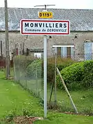 Entrée de Monvilliers.