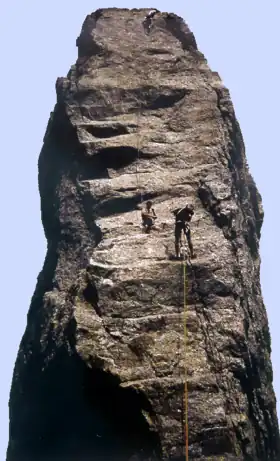 Dent de la Rancune, partie finale de la voie normale, en face ouest.