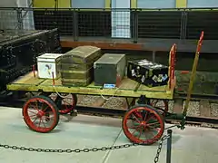 Chariot à bagages au musée des transports de Denver.