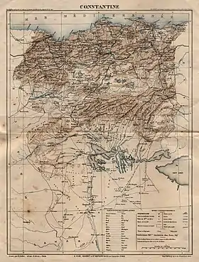 Département de Constantine, dans sa plus grande extension, de 1870 à 1905.