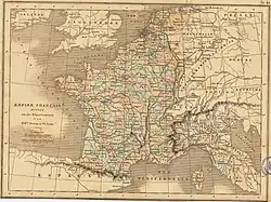 Les 130 départements de l'Empire français en 1811