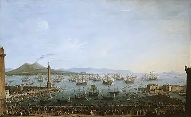 Arrivée de Charles III à Naples, 1750.