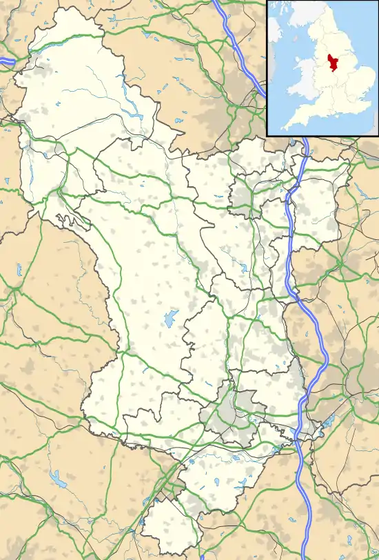 Carte des mégalithes du Derbyshire