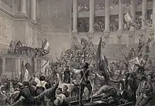 Le Palais Bourbon envahi par les Révolutionnaires.