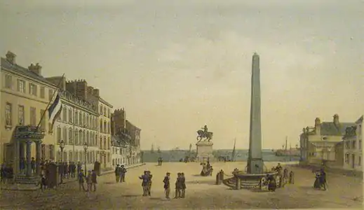 Cherbourg, place de la République, lithographie, Cherbourg, musée Thomas-Henry.