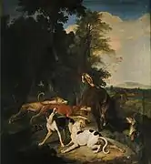 Un sanglier chassé par 8 chiens, François Desportes. 1703.