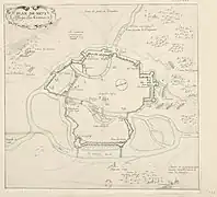 Dessin du plan de Metz assiégée par Charles V