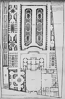 Dessin du jardin de l'hôtel particulier