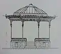 Dessin du kiosque par son architecte Gustave Simon (octobre 1909)