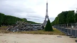 Le 8 juin 2020, les débris du mur.