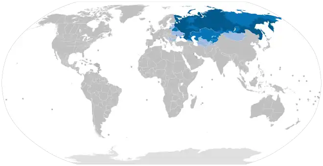 Carte de diffusion du russe.