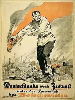 Deutschlands ideale Zukunft unter der Herrschaft des Bolschewisten (« L'avenir idéal de l'Allemagne sous la domination du bolchevisme »), affiche anticommuniste de M. Kassin, 1919