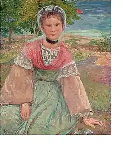 Jeune bretonne, huile sur toile (vers 1895)