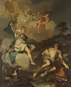 Giambattista Pittoni, Diane et Endymion (1722), Saint-Pétersbourg, musée de l'Ermitage.