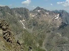 Vue du pizzo del Diavolo della Malgina et de la Valmorta.