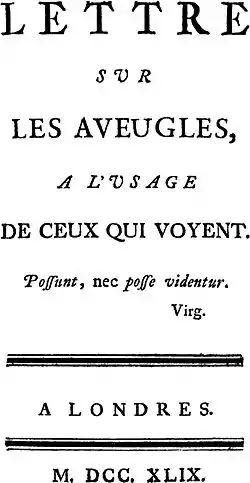 Image illustrative de l’article Lettre sur les aveugles à l'usage de ceux qui voient