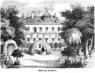 Le domaine en 1864 (gravure allemande).