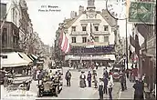 Café des Tribunaux en 1908. Vraisemblablement prise lors du Grand Prix automobile de France 1908