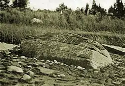 Le rocher de Dighton en 1893.