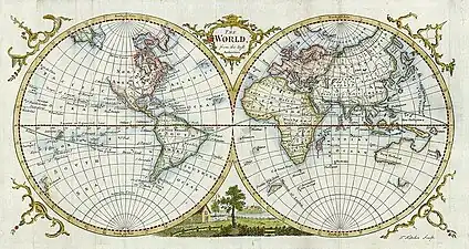 The World From the Best Authorities, publiée dans New Geographical Grammar de William Guthrie (1777).