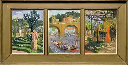 Maurice Denis, Triptyque pour l'illustration de Pétrarque, v. 1934.