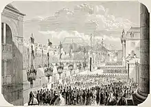 Inauguration de l'Exposition universelle de 1858 place d'Armes.