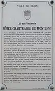 Plaque d'information trilingue (français, anglais, allemand)