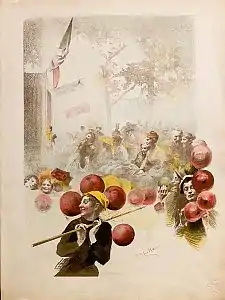 Les Ballons rouges, lithographie en couleur, album de L'Estampe moderne (1897-1899).