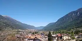 Vue sur le val di Sole depuis Dimaro.