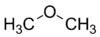 Skeletal structure of dimethyl ether.